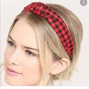 Buffalo Red & Black checked comfort knot headband